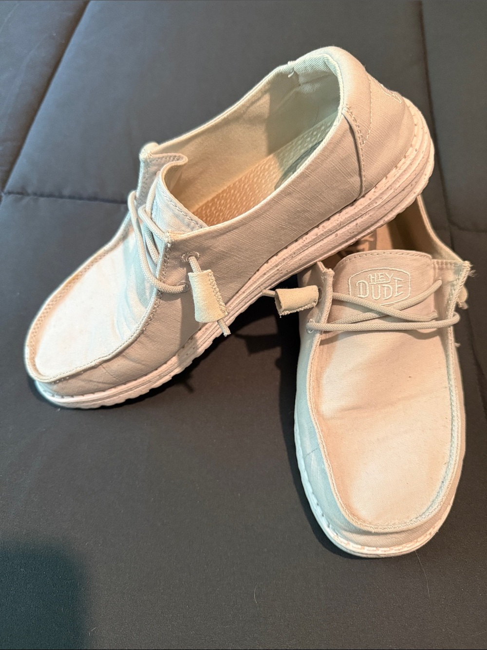 Wendy Slub Canvas Hey Dude Women's Slip-On Loafers in Light Gray - Picture 10 of 11